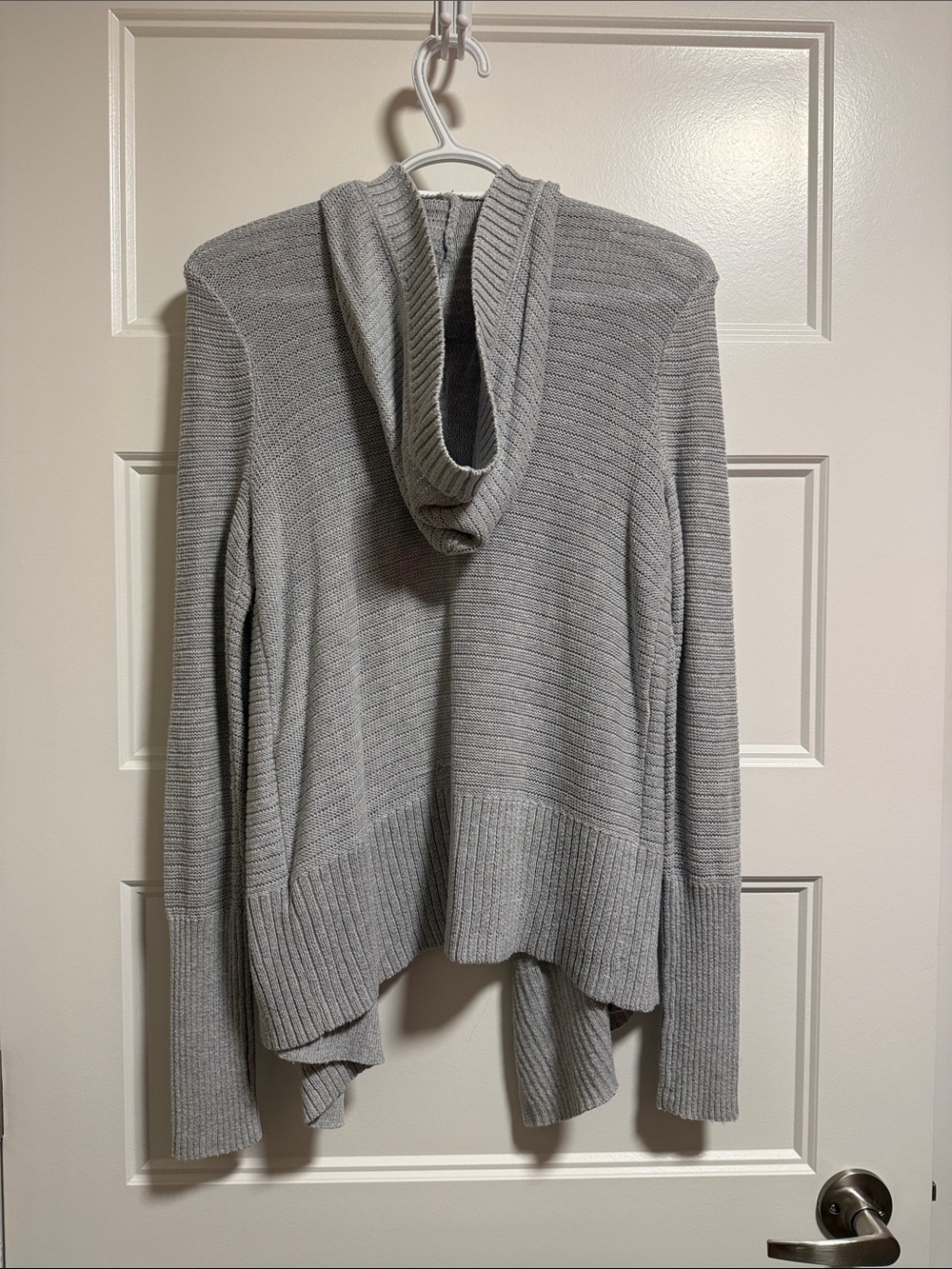 Hollister Light Gray Open-Front Ribbed Cardigan - Picture 2 of 5